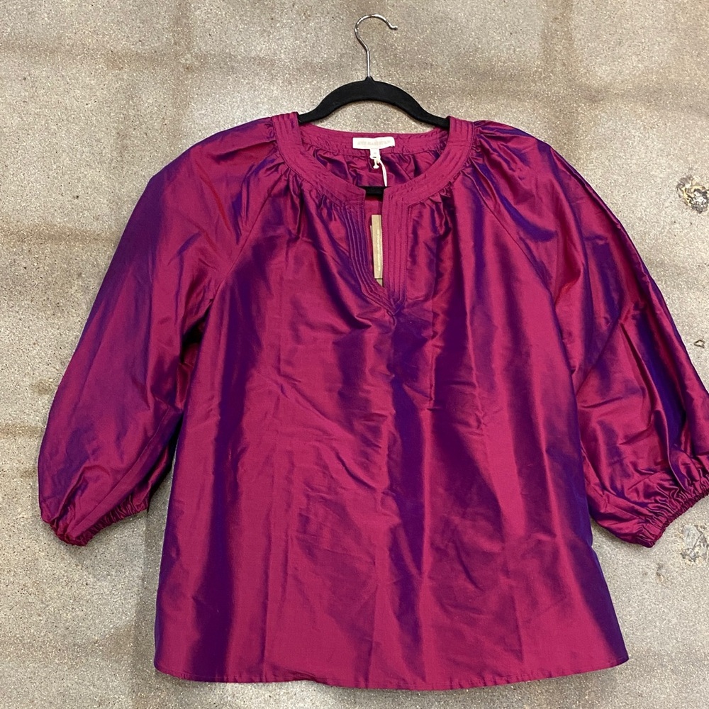 ANN MASHBURN Shimmering Magenta Blouse